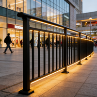 Meilleurs panneaux de clôture tubulaires en alliage d'aluminium métallique, bonne transparence, garde-corps de véranda, panneaux de clôture métalliques pour l'extérieur