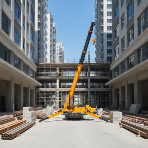 Grúa Araña Hidráulica Autopropulsada <span class=keywords><strong>de</strong></span> 8T 5T con Cesta para Personal y Elevador <span class=keywords><strong>de</strong></span> Vidrio, Indicador <span class=keywords><strong>de</strong></span> Torque para Trabajos en Exteriores con Vidrio - Product Image 5