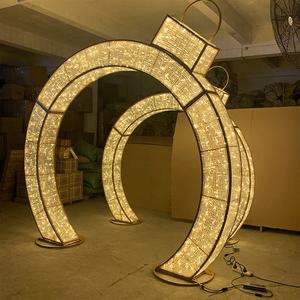 إضاءة LED ثلاثية الأبعاد على شكل قوس كبير للديكورات الخارجية في الحدائق ومراكز التسوق والأعمال، مقاومة للماء بمستوى IP65 - Product Image 4