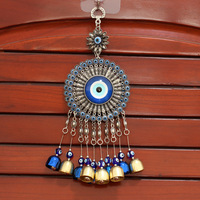 Petit Tournesol Evil Eyes Carillon éolien Verre Bleu Œil du Diable Cloche Pendentif Art Déco Design pour Maison Porte Fenêtre Tenture Murale Décor