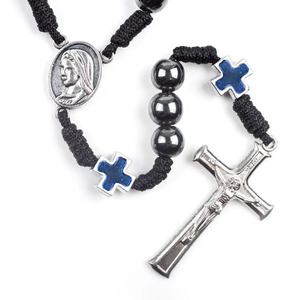 Rosario católico hematita sostiene una <span class=keywords><strong>cruz</strong></span> <span class=keywords><strong>de</strong></span> cuentas <span class=keywords><strong>de</strong></span> oración para Jesús Día <span class=keywords><strong>de</strong></span> Pascua Regalos <span class=keywords><strong>de</strong></span> la iglesia cristiana - Product Image 3