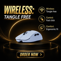 Mouse Inalámbrico Tri-Modo de 2.4GHz para Juegos, Retroiluminación RGB, Recargable, Óptico PAW3311, 6 Botones, Ergonómico para Ambas Manos, para PC y Portátil