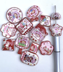 Accessori per Perline in Acrilico Stampati su Due Lati, Serie a Tema, Cinghie per Telefono, Ciondoli per Borse, Progetti Fai-da-Te - Product Image 1