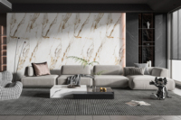 Panel Dinding PVC Fleksibel Berkilau Tinggi 4*8ft / Harga Lembaran PVC Marmer UV Panel Dinding PVC