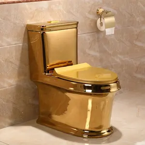 Avrupa tarzı lüks altın sifonlu tuvalet ev kişilik altın kaplama tuvalet toptan
