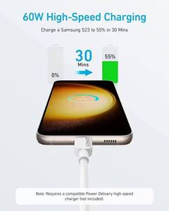 Cable USB C a USB C <span class=keywords><strong>Anker</strong></span> <span class=keywords><strong>60W</strong></span> 3A 2026, Cable de Carga Rápida Tipo C para Teléfonos Móviles Serie iPhone - Product Image 6