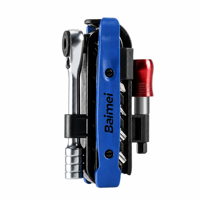 Juego de Llaves de Trinquete Reversibles Portátiles 10 en 1 BaiMei WX-3, Destornillador de Precisión para Reparación de Bicicletas, Ciclismo de Carretera y Neumáticos