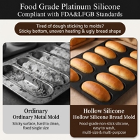 Moule en silicone perforé à 12 cavités en fibre de verre pour pains à hot-dogs et pains d'apéritif