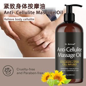 Fábrica Orgânica Multi-Efeito Cuidados Wash-Free Óleo De Massagem Corporal Hidratar A Pele Acalmar Relaxar Músculos Anti-Celulite Óleo De Massagem - Product Image 3