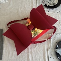 XJH Vente en gros Boîte cadeau avec nœud personnalisable Boîte d'emballage de fruits pour gâteau de fleurs Boîte en papier de luxe portable avec couvercle transparent en PVC