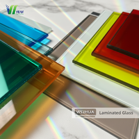Verre feuilleté PVB coloré, verre trempé teinté de sécurité pour maison moderne