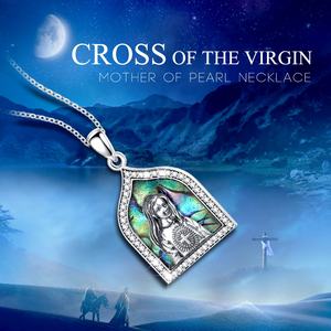 Merryshine 925 plata esterlina católica mujeres corazón ovalado <span class=keywords><strong>madre</strong></span> <span class=keywords><strong>de</strong></span> perla mujeres religiosas Jesús <span class=keywords><strong>Virgen</strong></span> María colgante collar - Product Image 3