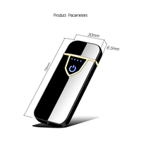 Cadeau de briquet électronique respectueux de l'environnement à la mode personnalisée personnelle Briquet de charge USB ultra-mince à empreintes digitales