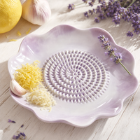 Plaque à râper décorative en céramique de 14,5 cm, motif marguerite, surface à râper en relief pour l'ail, le gingembre, les agrumes et les cadeaux de cuisine
