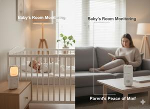 Babyphone audio numérique à batterie rechargeable avec clip ceinture et crochet de suspension, affichage de l'humidité de la pièce - Product Image 4