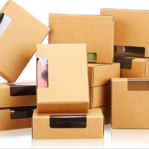 Boîte en papier kraft avec fenêtre transparente, boîtes à savon pour la fabrication de savon artisanal, boîte cadeau rectangulaire de Noël pour bijoux, biscuits, gâteaux - Product Image 1