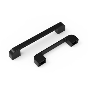 <b>Black</b> Cabinet Drawer Handles Bar Shape Zinc Alloy Durable Wardrobe Door Handle Minimalist Design - Product Image 2