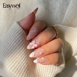 Easywell <span class=keywords><strong>Uñas</strong></span> Postizas Acrílicas Hechas a Mano en Caja, <span class=keywords><strong>Uñas</strong></span> Artificiales Francesas, <span class=keywords><strong>Uñas</strong></span> a Presión Personalizadas en Color Rosa Encantador <span class=keywords><strong>de</strong></span> Gran Venta - Product Image 1