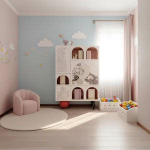 ตู้หนังสือโมดูลาร์ลายกราฟฟิตีศิลปะสมัยใหม่ ตู้เก็บของแบบเปิด สำหรับตกแต่งสตูดิโอศิลปะ<span class=keywords><strong>เด็ก</strong></span>บูติกและเลานจ์<span class=keywords><strong>คาเฟ่</strong></span>พรีเมียม - Product Image 3