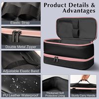 Étui de transport double couche pour sèche-cheveux et fer à boucler, sac de rangement portable pour outils de coiffure, organisateur pour salon et maison
