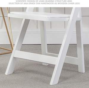 Morden <strong>White</strong> Folding Plastic <strong>Chair</strong> Modern Design Lightweight and Portable for Outdoor Use in Garden Wedding or Dining - Product Image 3