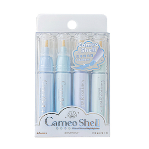 Nouvel ensemble de surligneurs pailletés couleur macaron, stylos marqueurs pour fournitures de papeterie pour filles, personnalisable, lot de <span class=keywords><strong>4</strong></span> pièces - Product Image 1