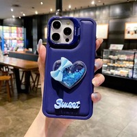 Fournisseur d'origine Caméra en forme de coeur ouvert Accessoires de téléphone en cuir Coque arrière pour Iphone 11 12 13 14 15 16 17 Pro Max