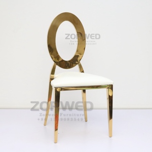 Hiện Đại Sang Trọng Sáng Bóng Vàng Thông Tư Thủy Tinh Thép Không Gỉ Cưới Vòng Bàn Ăn Và Hình Bầu Dục Trở Lại Ghế Tiệc Cho Đảng Tổ Chức Sự Kiện - Product Image 4