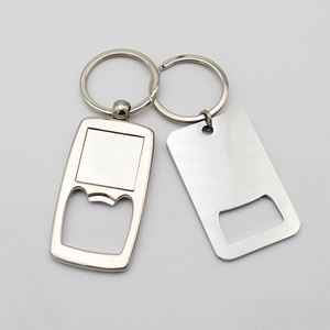 Décapsuleur de bouteille de bière moderne en acier inoxydable avec logo personnalisé, impression laser UV, porte-clés en métal gravé pour cadeaux d'affaires - Product Image 1