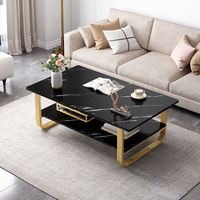 Nouvelle table basse en bois au design moderne, table basse multifonctionnelle avec plateau en fil métallique