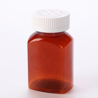 Vente en gros de flacons en plastique PET translucides de 120 ml, flacons pour pilules avec couvercle