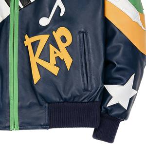 Giacca Bomber Varsity <span class=keywords><strong>in</strong></span> <span class=keywords><strong>Pelle</strong></span> di Agnello Personalizzata per <span class=keywords><strong>Uomo</strong></span> con Ricamo a Pianoforte, Giacche <span class=keywords><strong>in</strong></span> Vera <span class=keywords><strong>Pelle</strong></span> OEM - Product Image 6