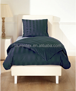 Produttore 100% <span class=keywords><strong>set</strong></span> di biancheria da letto in tessuto di cotone 300TC lenzuola in cotone a righe tinta unita copripiumini - Product Image 3