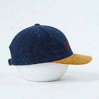 Gorra de Béisbol Personalizada con Bordado de Letras Cursivas, 6 Paneles, Sin Estructura, de Pana, con Visera Curva, de Dos Tonos, Unisex, Estilo Vintage