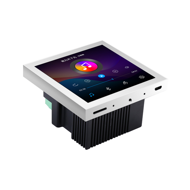YZ60C Smart 4 Inch Touch Screen Music Controller 15W+15W Bluetooth Audio Wall Panel Background Music System for Smart Home Hotel