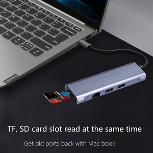Tipo C eje 6 en 1, estación de acoplamiento de lector de tarjeta de la policía cargando usb hubs para <span class=keywords><strong>el</strong></span> Macbook pro - Product Image 5