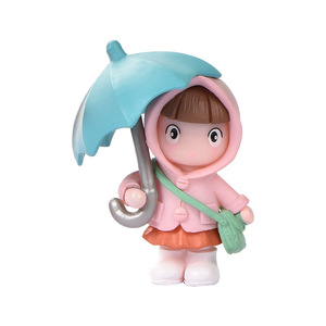 Linda Bolsa de Lluvia en Miniatura con Diseño de Chica de Dibujos Animados, Mini Manualidades de Plástico para Decoración del Hogar, Adorno de Escritorio para Oficina, Coche, Juguete - Product Image 2