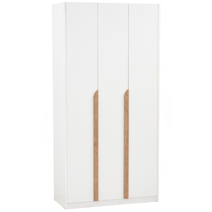 Large 3 Door White Oak Colour MANDO Wardrobe Scandinavian Style Triple Closet for Master Bedroom Spacious Clothing Organization - Product Image 1