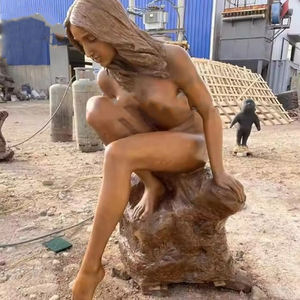 Statues de grenouilles sautantes en bronze grandeur nature, garçon et fille, dans le jardin, sculptures d'animaux, enfants jouant, pour Noël - Product Image 3