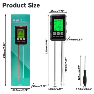 Alat Uji Tanah <span class=keywords><strong>Digital</strong></span> 6 in 1 Multifungsi, Detektor pH Tanah, Kelembaban, Kesuburan, Suhu, Kelembapan Udara, Pengukur Cahaya untuk Perawatan Taman - Product Image 5