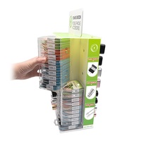 Présentoir de chargeur en acrylique transparent à 360°, très demandé °   Tour de présentation rotative pour accessoires de téléphonie mobile
