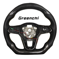 Volant en fibre de carbone avec LED pour VW Golf MK7 MK7.5 GTI R 2014 2020, mise à niveau OEM