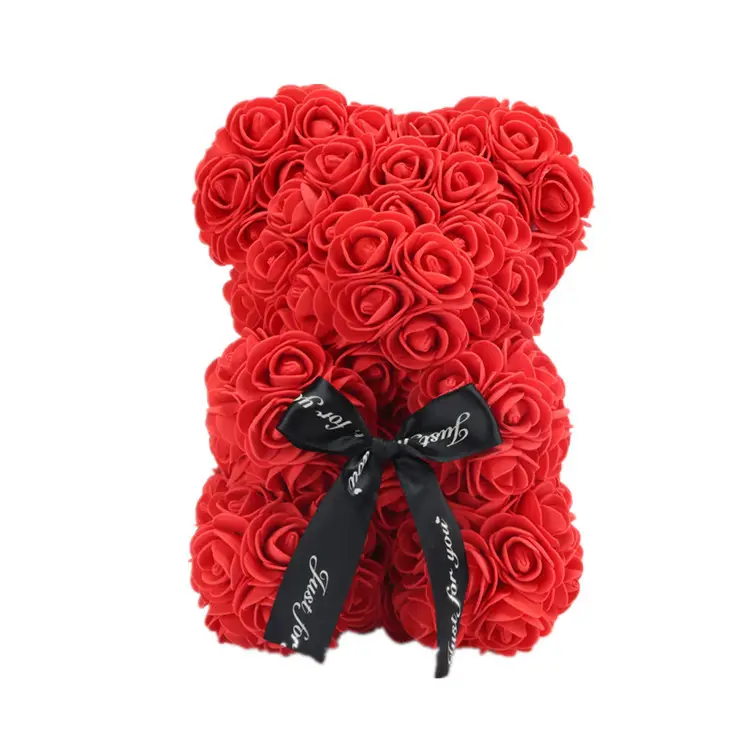 Hadiah Desain Baru Hari Valentine Wanita, Teddy Bear Mawar Beruang Biru 25 Cm