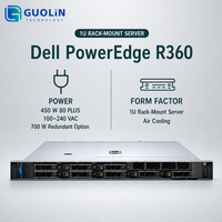 Serveur de traitement de données d'entreprise avec processeur Xeon de la série E-2400 d'origine, serveur informatique Dell PowerEdge R360 1U en rack