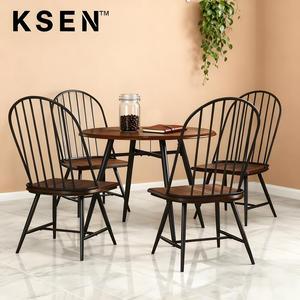 Mesa <span class=keywords><strong>de</strong></span> <span class=keywords><strong>comedor</strong></span> redonda <span class=keywords><strong>de</strong></span> <span class=keywords><strong>madera</strong></span> con juego <span class=keywords><strong>de</strong></span> <span class=keywords><strong>sillas</strong></span> <span class=keywords><strong>de</strong></span> lujo negro sal para <span class=keywords><strong>4</strong></span> para restaurante, hotel o sala <span class=keywords><strong>de</strong></span> estar TC0129 - Product Image 3