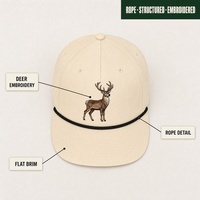 Topi Baseball 5 Panel Katun Berkualitas Tinggi Bordir Logo Hewan Premium Custom Tali Performa Pabrik OEM Topi Snapback Runner
