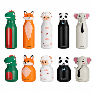 Bouteille d'eau isotherme en acier inoxydable pour enfants avec logo personnalisé, motif animal, mignonne, thermos de dessin animé pour cadeau scolaire - Product Image 5