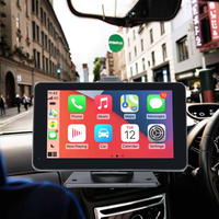 Autoradio portable HD 7 pouces sans fil avec écran tactile CarPlay, lecteur MP5, placement sur tableau de bord, GPS intégré, Android Auto, mains libres