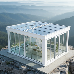 Véranda moderne à toit plat, structure en aluminium, double vitrage trempé, préfabriquée, <span class=keywords><strong>solarium</strong></span> extérieur résidentiel, haute transmission de la lumière - Product Image 1