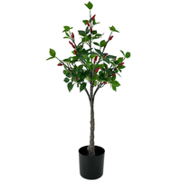Spezielle Künstliche Rote Paprika Topfpflanze Künstlicher Immergrüner Baum für Chinesisches Neujahr Heimparty Weihnachtsgeschenk Außendekoration